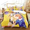 OreShura Комплект постельного белья Односпальный Полуторный Двуспальный Кинг-сайз Комплект для кровати Взрослый Детский Спальня Комплекты пододеяльников 3D-принт Аниме Простыня
