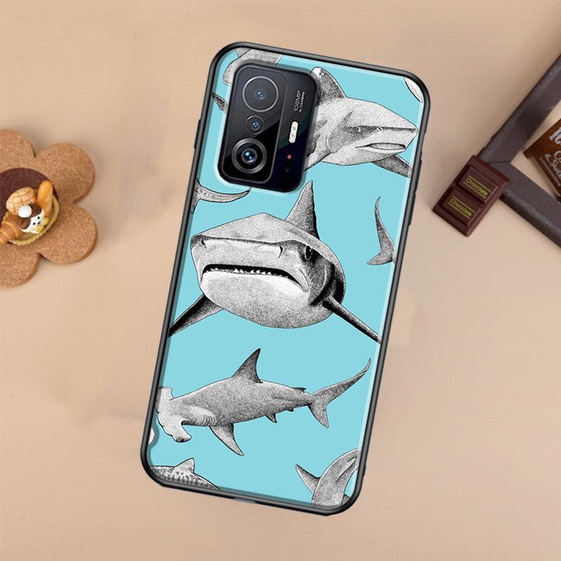 Ferocious Shark Animal Case For Xiaomi POCO X7 X6 X5 X3 Pro F3 F5 F6 M6 Pro 13 14 Ultra 11T 12T 13T 14T Pro Cover