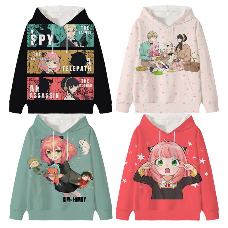 Spy X Family Hoodie Cartoon Anya Forger Pullover Loyor Yor Forger Boys Girls Personality Outfits Tops Children Gift Clothes