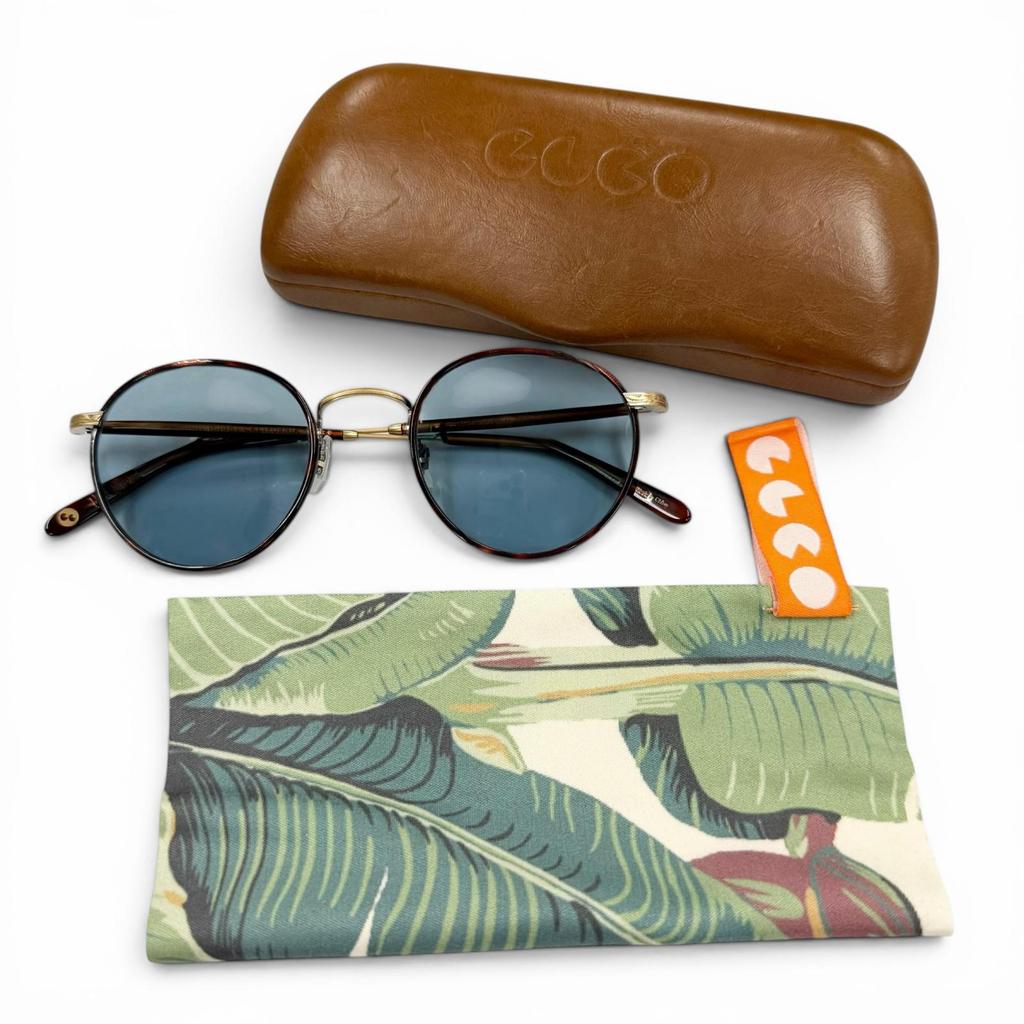 Great GARRETT LEIGHT sunglasses Wilson Tortoiseshell Pattern Clear brown mens Used