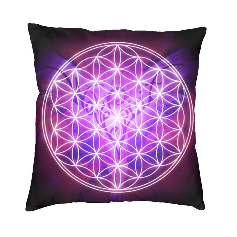 Sacred Geometry Flower Of Life Throw Pillow Case 45*45cm for Living Room Sofa Geometric Mandala Cushion Cover Velvet Pillowcase