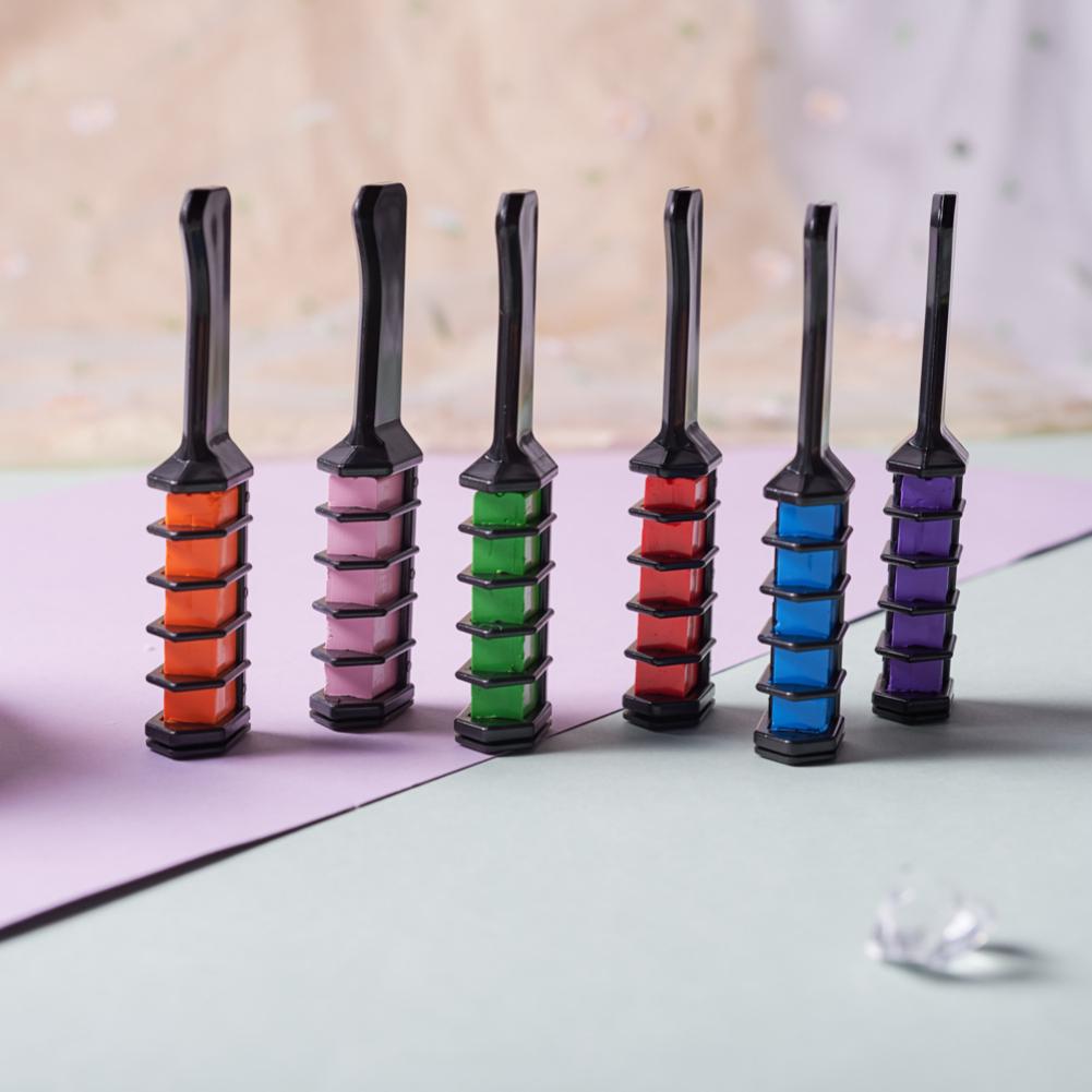 6 цветов, одноразовая краска для волос, мини-расческа для краски для волос, краска для волос, мел, мини-краска для волос, быстродействующий инструмент для укладки волос