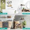 Stainless Steel Bathroom Shelf for Wall | Self Adhesive Bathroom Organiser | 4 Hooks for Towel Holder | Space-Saving Wall Mounted Bathroom Shelf