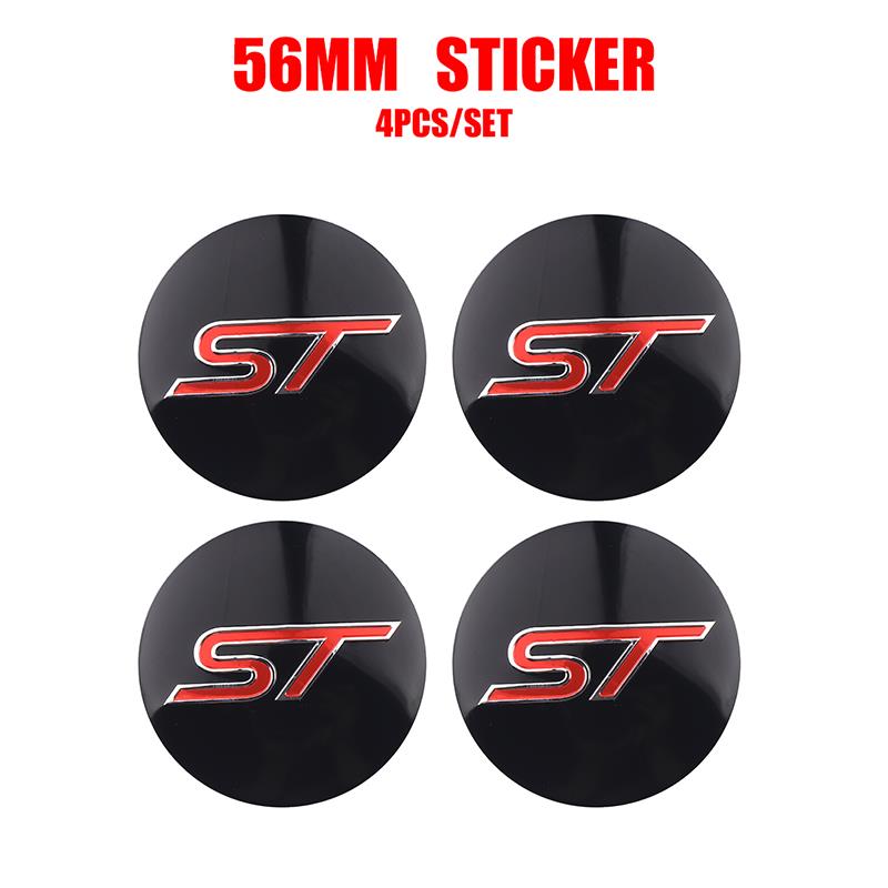 56mm Car Wheel Center Caps Badge Covers Emblem Stickers For Ford Focus Mustang MK7 Mondeo Mk4 Fusion Kuga Transit Edge Styling