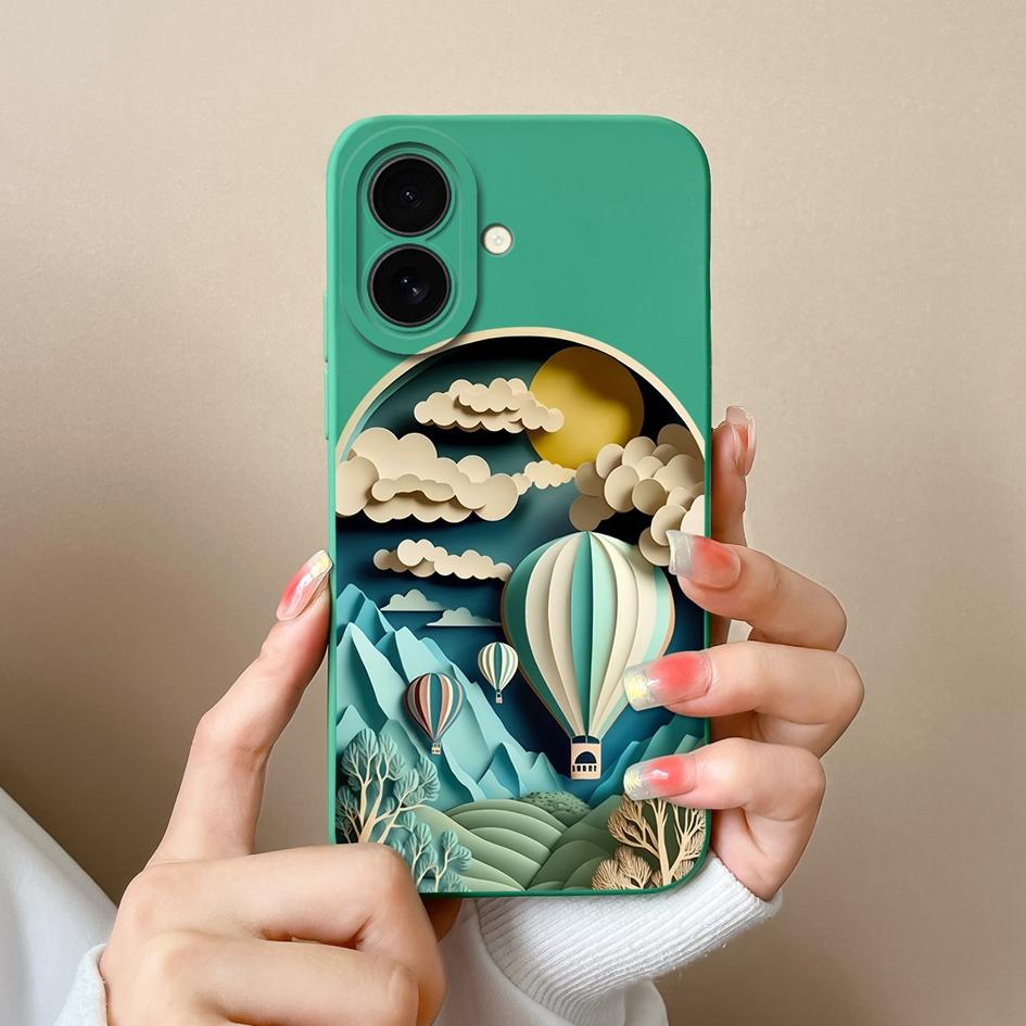 Для Apple iPhone 16 Plus 16pro 16promax новый чехол симпатичный цветочный узор облаков мягкий тонкий жидкий силикон высокое качество ударопрочный чехол для iPhone чехол Capas