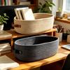 Bathroom Storage Basket 2 Pieces Desktop Organizer with Handles  Toy Storage container Decor case for Towel Paper Home