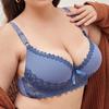 Women Plus Size Bra Flower Patchwork Lace Thin Sponge Underwire Underwear Vintage French Style Daily Wear D Cup Bralette