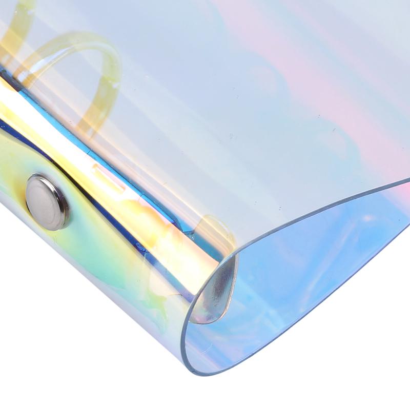 PVC laser Transparent Notebook Diary Cover Glitter Loose leaf Note Book