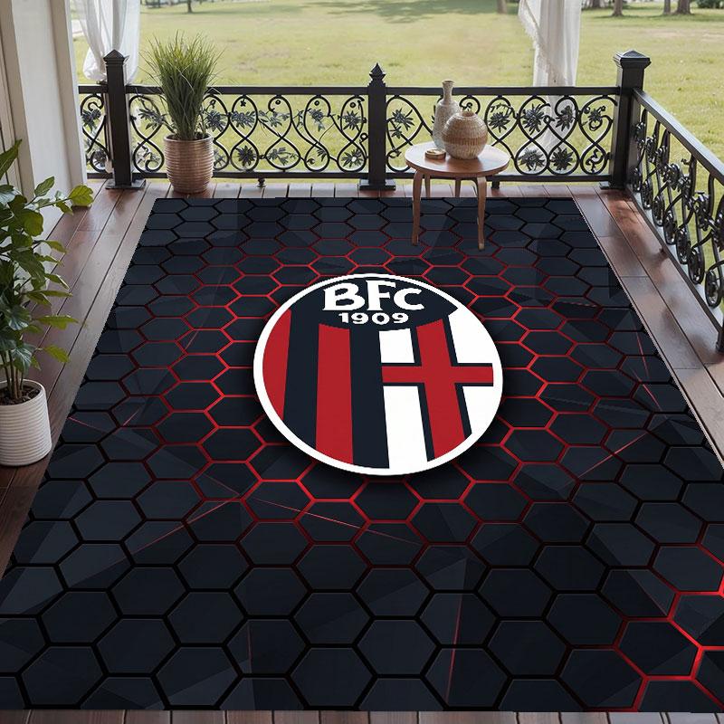 Soft Floor Carpet Bologna FC Pattern Area Rug Decorative Mat For Home Room Decoration