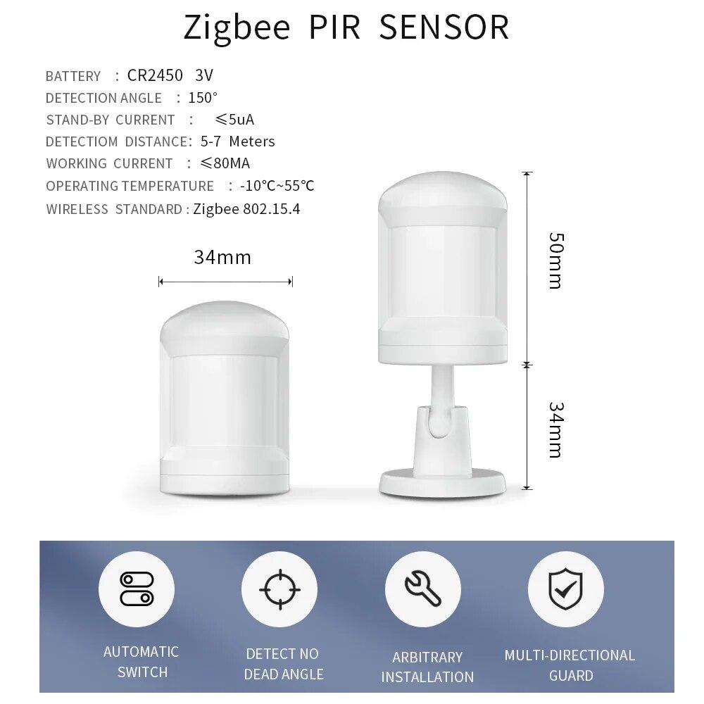 Tuya Smart ZigBee 3.0 PIR-датчик инфракрасного излучения Беспроводной выключатель освещения PIR-датчик движения человеческого тела Alexa Google Voice