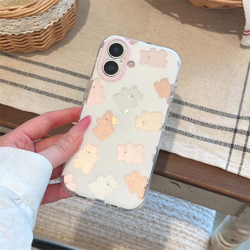 Креативный индивидуальный чехол-мишка из конфет для iPhone 17/16 Pro Max/15 Pro