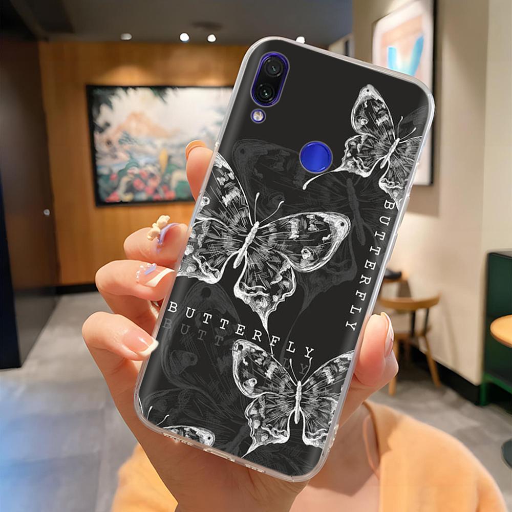 Мягкий чехол для Xiaomi Redmi Note 7 Чехол Цветы Мягкий ТПУ Силиконовый Чехлы для Телефона на Redmi Note7 Pro Защитная Задняя Крышка Fundas