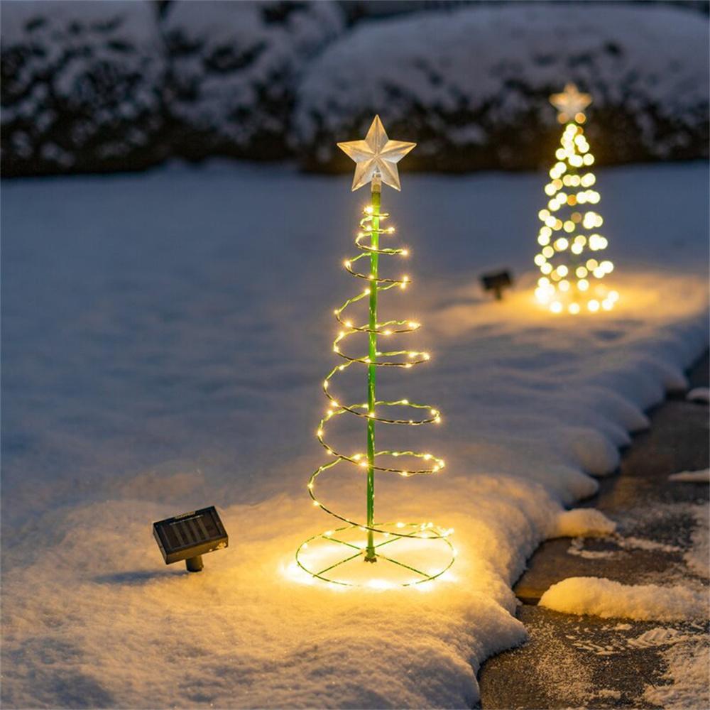 Outdoor Decor LED Light Waterproof Christmas Solar Lights Tree Light Xmas Decor Yellow