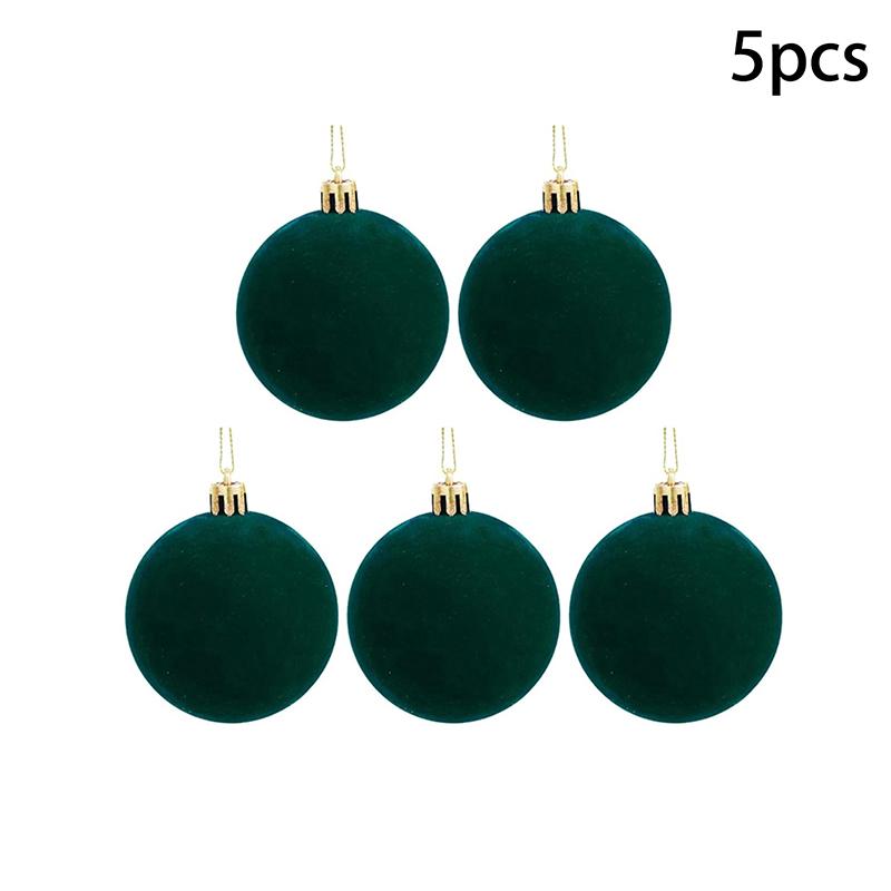 5/10Pcs Velvet Christmas Ball Ornaments Red White Xmas Tree Hanging Pendants Diy Home Party Christmas Decoration  Year Gifts