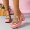 Summer Women's Thick Heel Platform Shoes Women's Pump Sandals PVC Jelly Slippers Open Toe High Heel Women's Transparent Slippers