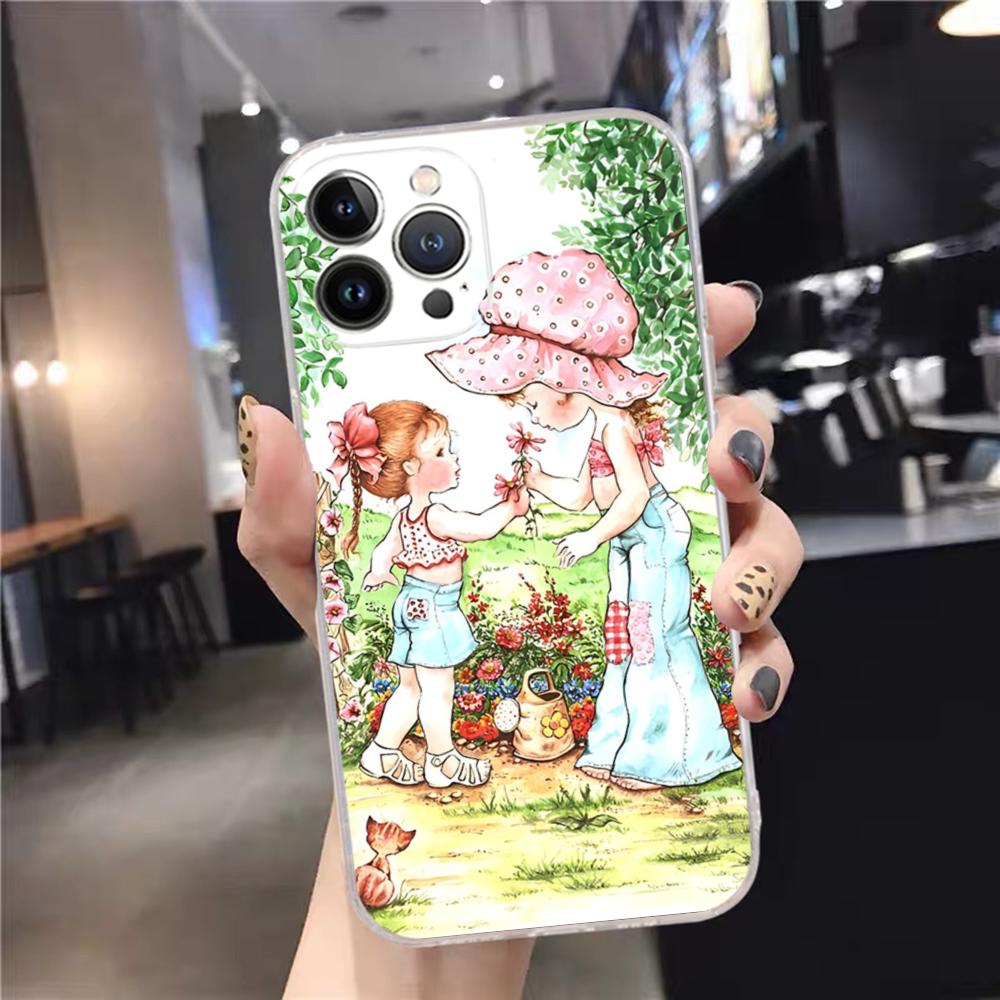 Сара Кей Девочки милый чехол для телефона для iPhone 15 14 11 12 13 Mini Pro XS Max Cover 6 7 8 Plus X XR SE 2020 Funda Shell