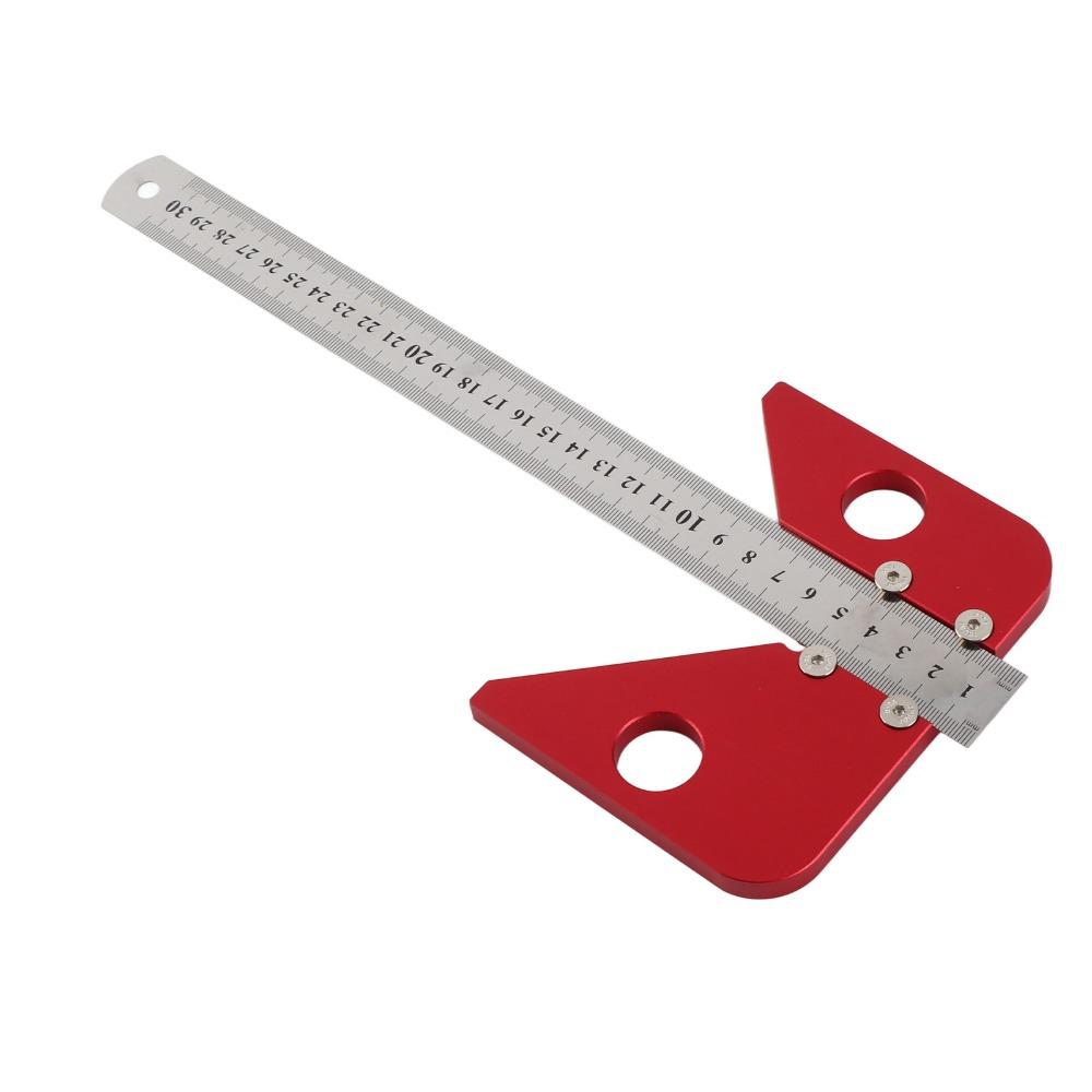 Aluminum Alloy Center Finder Tool Detachable Ruler Center Scribe  Woodworking Layout and Marking