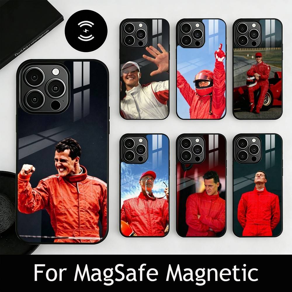 Чехол для телефона с изображением гонщика М-Михаэля Шумахера для iPhone 17, 16, 15, 14, 13, 12, 11 Plus, Pro, магнитный, для MagSafe, беспроводной зарядки