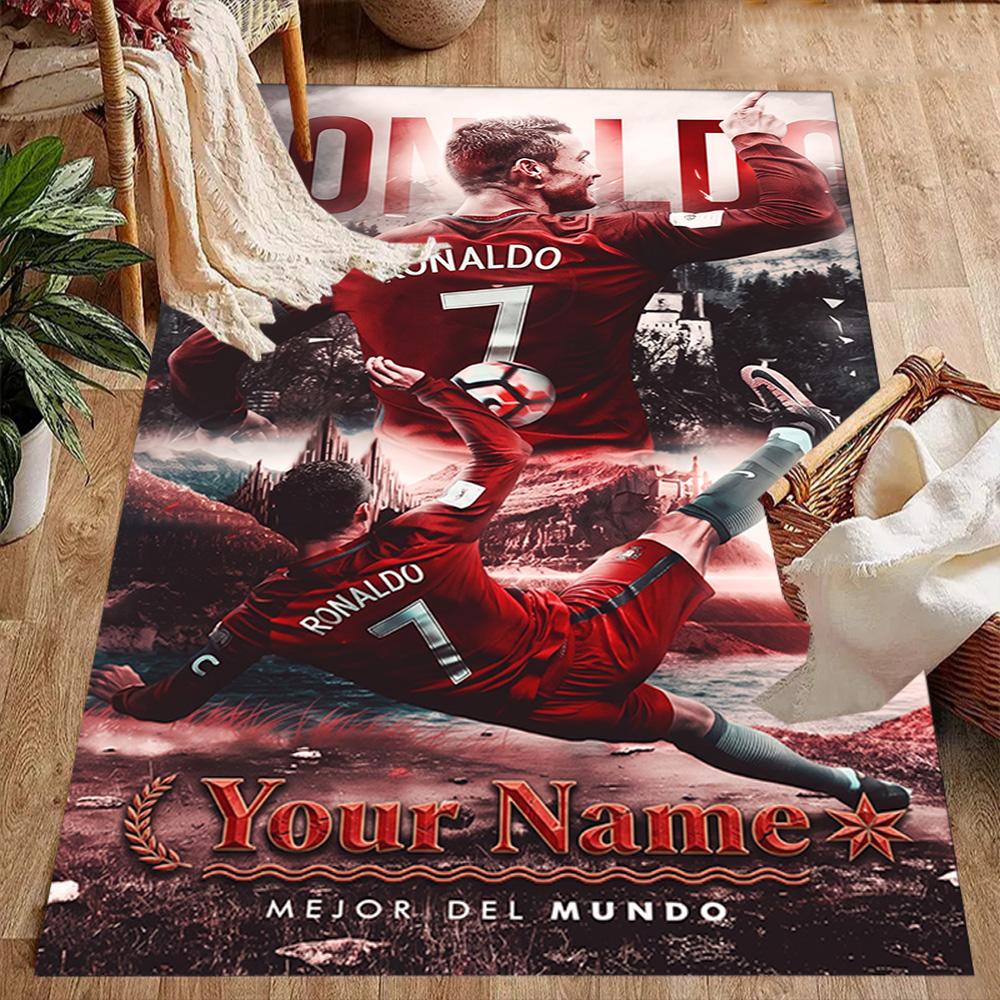 Cristiano Ronaldo (143) Customizable Name Floor Mat Suitable for Living Rooms Bedrooms Dormitory Study room Anti-slip Rug Decorate Offices