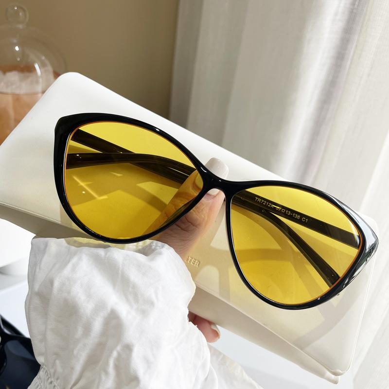 Солнцезащитные очки Retro Hottie Black Cat-Eye, женские, квадратные, круглые, с большим лицом, тонкие, для близорукости, высококачественные солнцезащитные очки