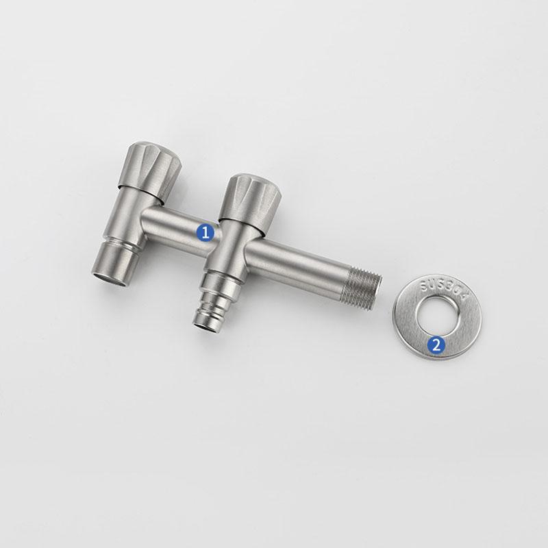 304 Stainless Steel Washing Machine Faucet Double Water Outlet Mop Pool Tap Balcony Outdoor Faucet Bidet Faucets Nickel