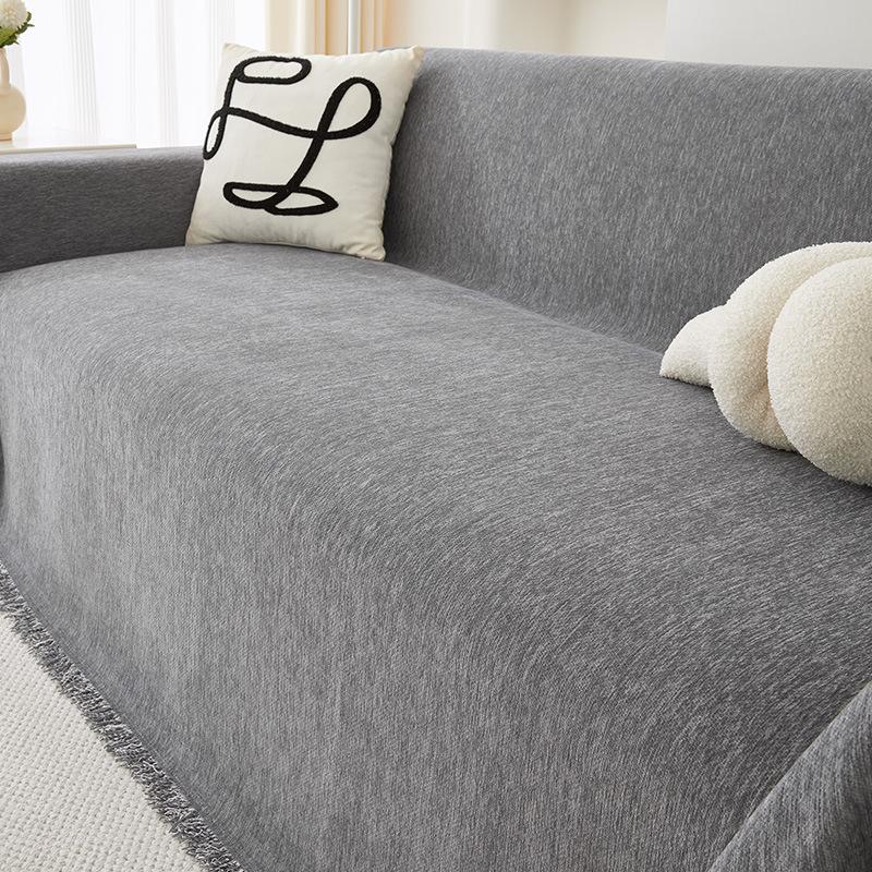Однотонное водонепроницаемое полотенце для дивана из синели Four Seasons Universal Sofa Cover All-inclusive Universal Simple Sofa Blanket