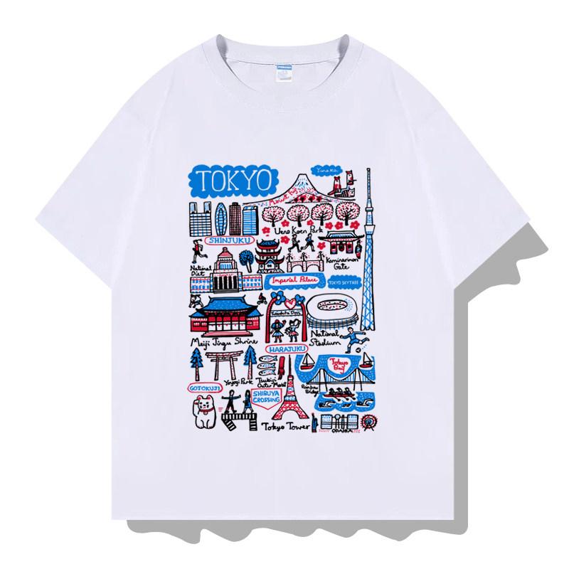 New Tokyo Japan Cultural Eleunisexts Characteristic Theme Tourism Souvenirs Shortsleeved Tshirt Clothes Halfsleeved