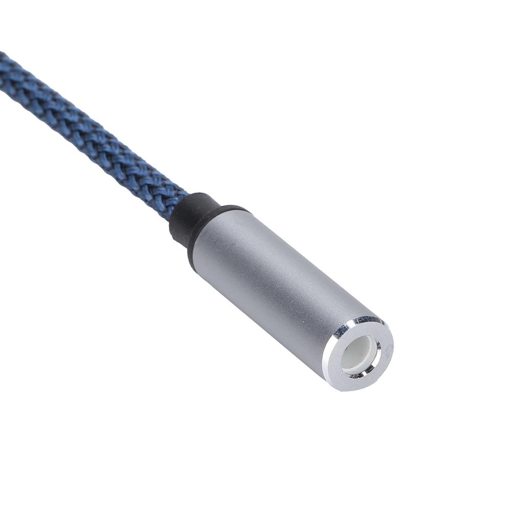 USBC to 3.5mm Female Headphone Adapter Type C Headphone Adapter Nylon Cable(Blue )