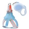 Dog Harness and Leash Set Breathable No Choke Step in Vest Harness for Small Dogs Adjustable Puppy Harness Pink Blue Yellow