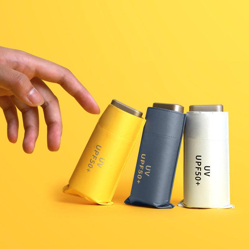 Ultra-Light 14cm Black Coating Sun Umbrella UPF50+ Compact Folding Portable Rainproof Shade for Women Travel Beach Essential