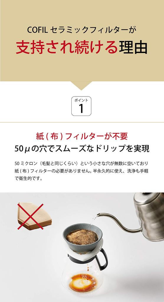 Стандартный керамический фильтр-капельница COFIL с отдельным основанием, белый 13904002