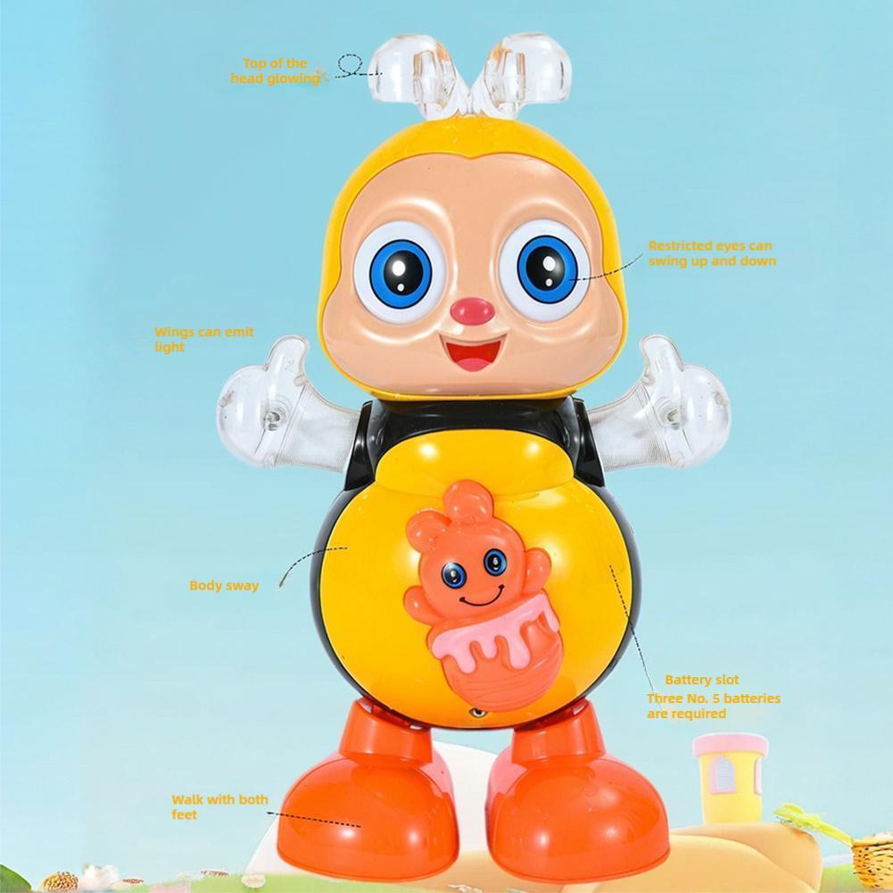 Танцующая Пчела Электрические Игрушки с Музыкой и Светом Электронная Мультяшная Пчела Дошкольные Обучающие Игрушки Танцующее животное Пчела Поющая игрушка