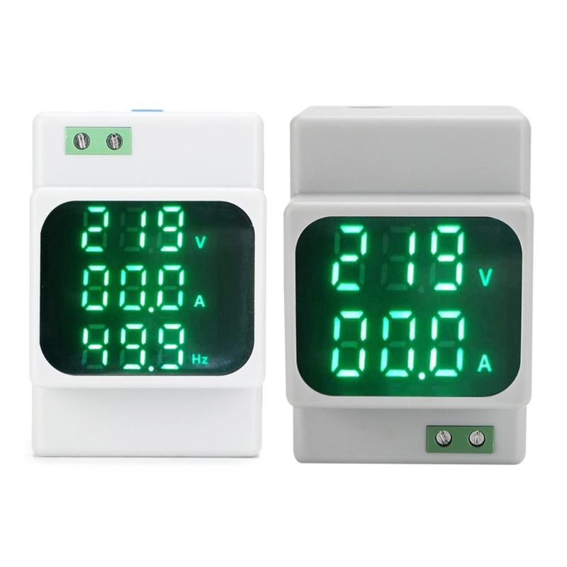 AC60-500V 1-100A DIN-рейка Вольтметр Амперметр Герцметр Светодиодный Цифровой Мультиметр Измеритель Напряжения Тока Частоты Тестер