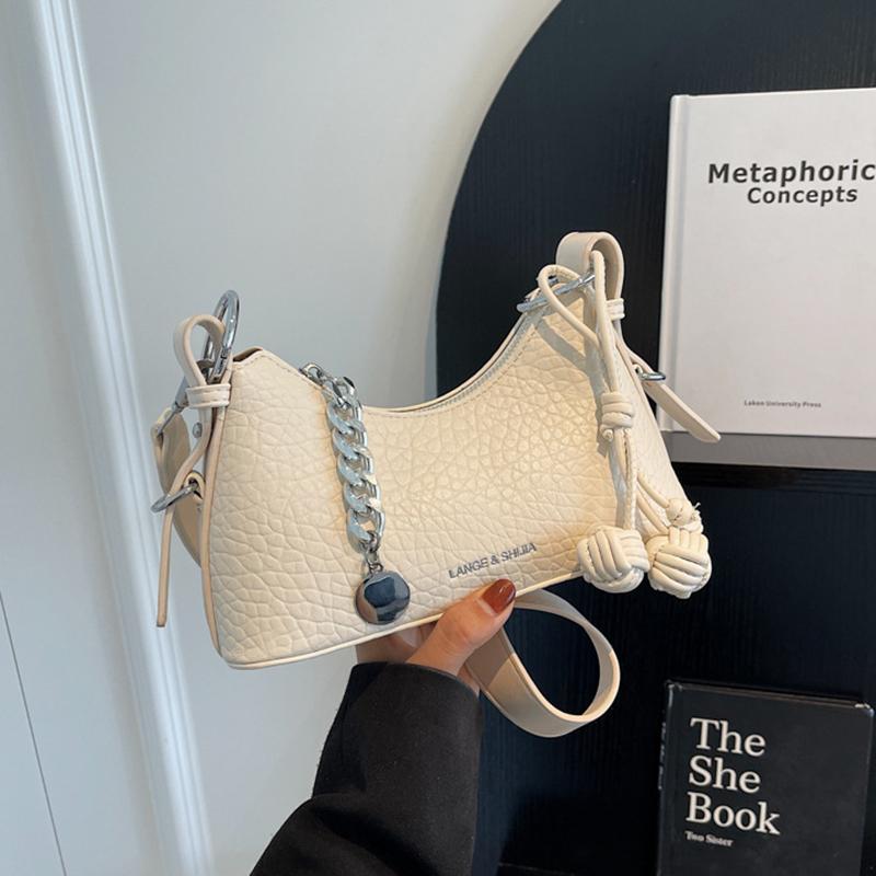 Высококачественная ручная маленькая сумка с цепочкой для женщин, новинка 2023 года, текстурированная нишевая сумка на одно плечо, модная маленькая сумка через плечо