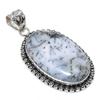 Dendrite Opal Gemstone Handmade 925 Sterling Silver Jewelry Pendant 2.36" SU-10791
