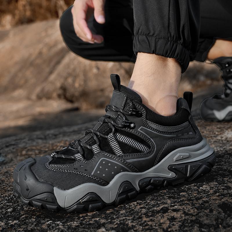 Модные Классические Уличные Нескользящие Кроссовки Мужские Повседневные Кожаные Ботинки на Толстой Подошве Мягкая Кожа На шнуровке Легкие Альпинистские Ботинки