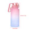 2L Large Capacity Water Bottle Straw Cup Gradient Color Plastic Water Cups With Time Marker Outdoor Fitness Sports Bottle