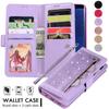 Luxury Zipper Flip Leather Case 9 Cards Glitter Wallet Cover For Samsung S21 Note20 A50 iPhone 11 12 Mini 12 Pro Huawei P40