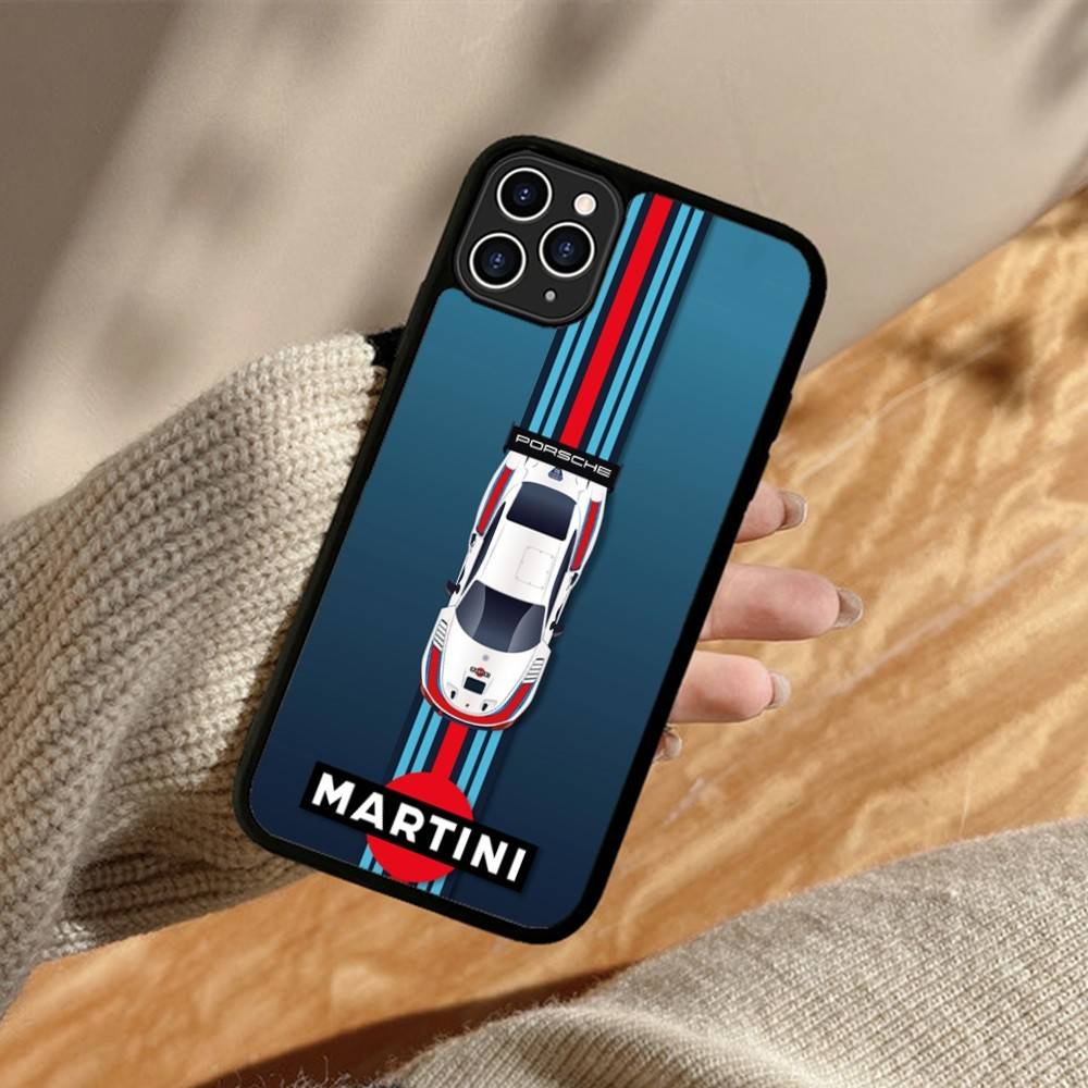 Чехол для телефона M-Martini Racing с горизонтальной полосой из ПК+ТПУ для IPhone 11 12 13 14 15 16 17 Plus Pro Max