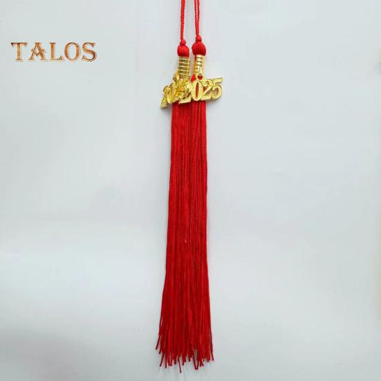 Кисточка для выпускного с подвеской в виде даты 2025 года, однотонная, длина 40 см, кисточка для шляпы для выпускного сезона бакалавриата