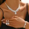 Популярные украшения Золото Серебро Кристалл Голый Бриллиант Ожерелье Серьги Браслет Набор Три Предмета