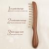 10-зубцовая медная и деревянная массажная расческа для терапии меридианов головы и расслабления, золотой сандал, скребок гуаша, длинная ручка