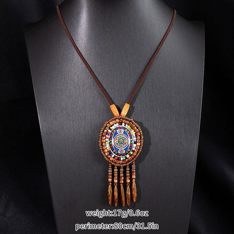 Ретро этнические ожерелья, цепочки для свитеров, универсальные подвески, подвески с кисточками и аксессуары для мужчин и женщин