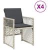 Vidaxl Krzesła Ogrodowe Z Poduszkami, 4 Szt., Jasnoszare, Polirattan