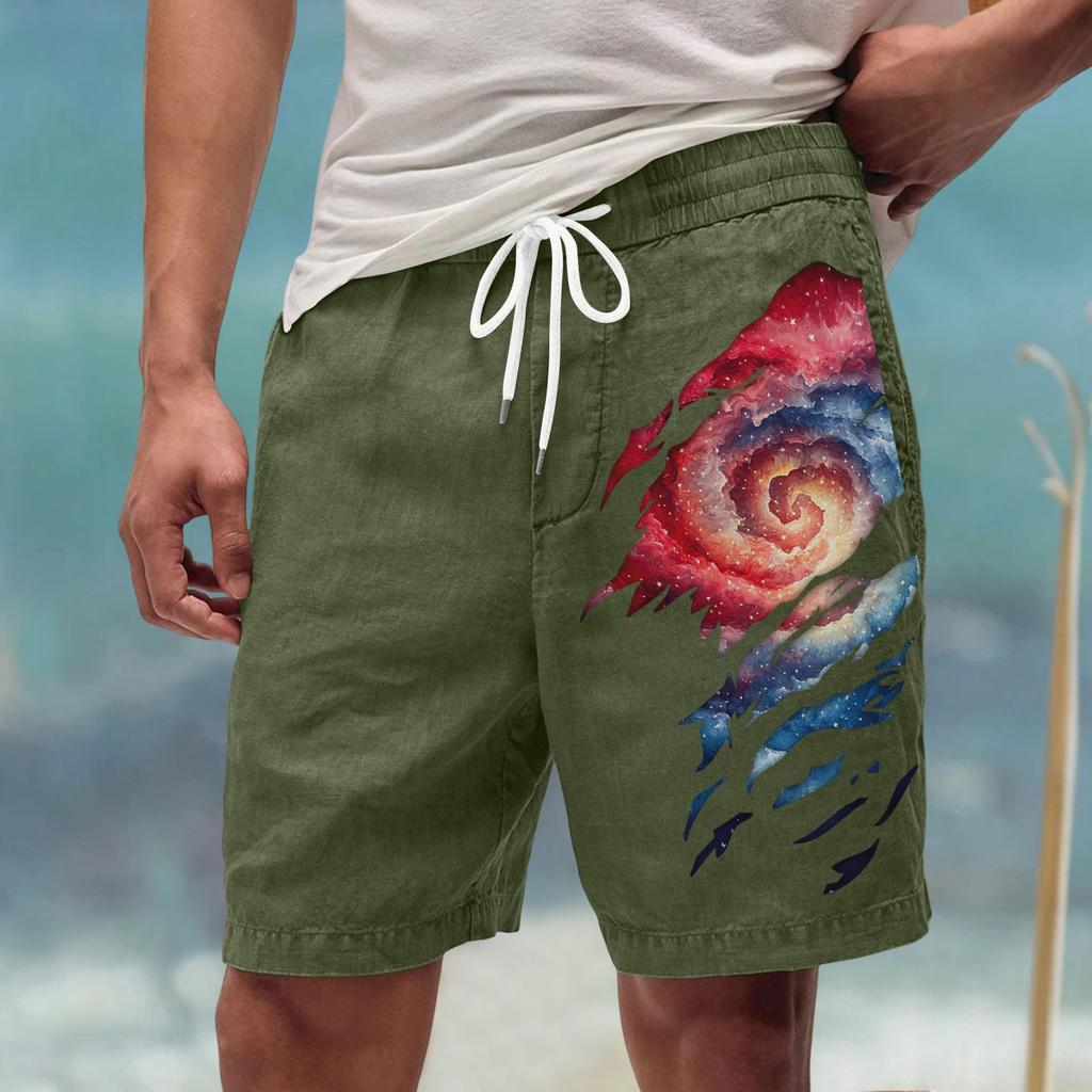 Мужские летние большие повседневные свободные спортивные брюки пляжные шорты