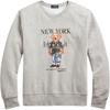 Polo Bear Print Crewneck Fleece Sweatshirt Men Sweatshirt Gray 710822583-001