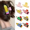 Creative Cartoon Pencil Book Hair Clip Versatile Multicolor Acrylic Hairpin Hair Claw Clip Headwear Hair Accessory for Women