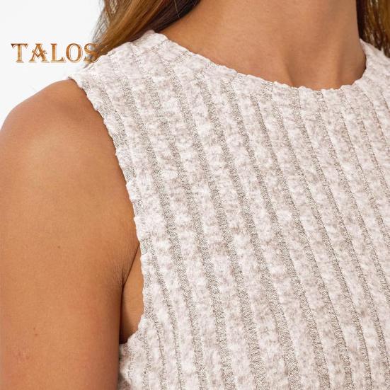 Женские топы с круглым вырезом без рукавов, облегающие трикотажные топы, однотонные эластичные ребристые майки, повседневная одежда