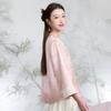 Женская верхняя одежда Sancai в стиле Гофэн с жаккардовым узором и пуговицами-дисками