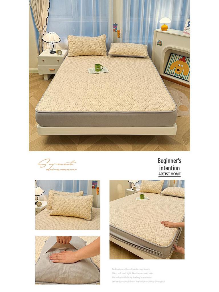 Ретро Стеганый Хлопковый Подогнанный Комплект Постельного Белья - 3 Предмета Издание 2025